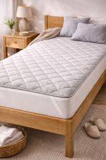 Наматрасник Льняной стёганый на резинке 90х200