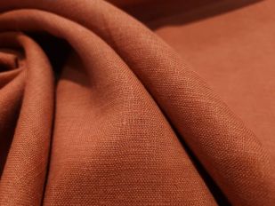 140см. Ткань лен с вискозой КРЭШ Охра 190г/м