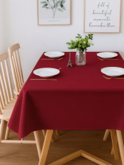 150х350 Большая банкетная красная скатерть хлопок