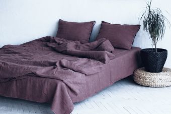 Комплект постельного белья 1.5спальный, цвет Бургунди