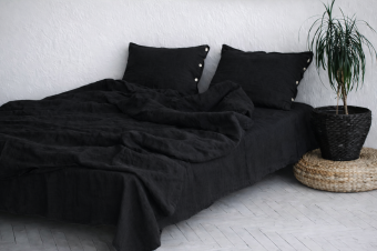 Комплект постельного белья Евро, цвет Чёрный