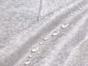  Белая ткань журавинка для скатерти