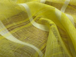 Тюль льняная в полоску banana