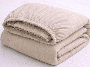 Простынь на резинке лен/хлопок 160х200х20
