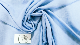 Ткань лен с вискозой КРЭШ Голубая