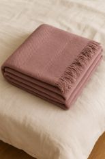 Малиновый плед 100% лён с рисунком "Ёлочка" 260х230