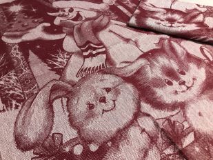  Новогоднее полотенце Котики и Зайчики red