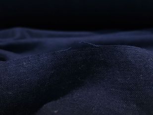 Ткань лен с вискозой КРЭШ Темно-синяя 190г/м