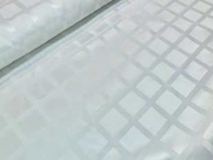 Ткань журавинка в клетку Белая