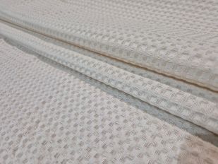 Бежевая хлопковая вафельная ткань