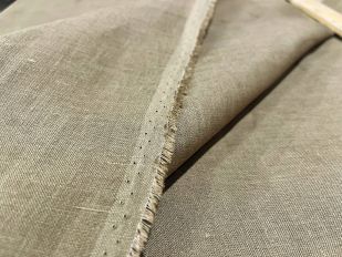 260 см. Широкая ткань тёмный Бежевый 100% лен